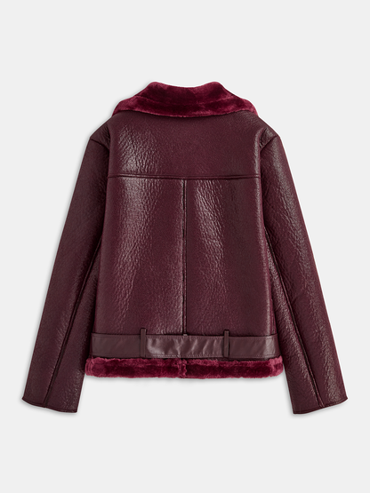 Zipper Belted Soft Fleece Jacket