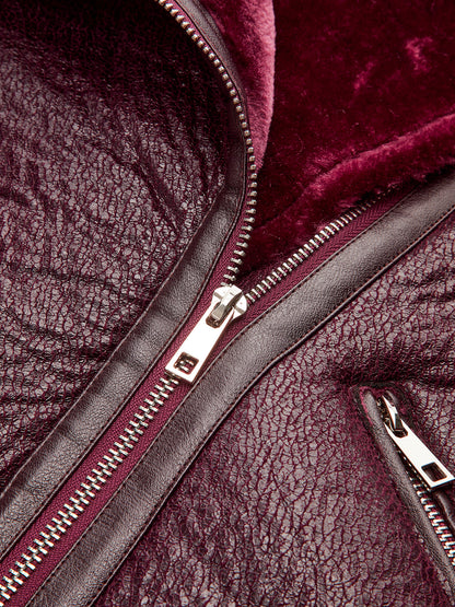 Zipper Belted Soft Fleece Jacket