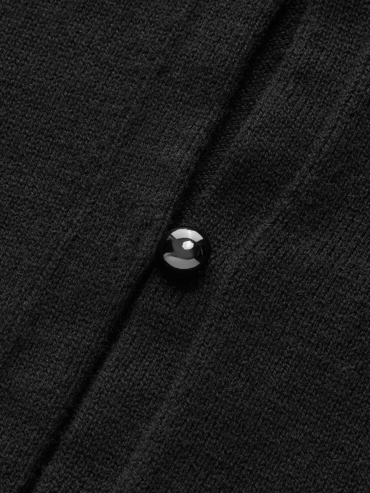 Wool Blend Buttoned Balloon Sleeve Cardigan