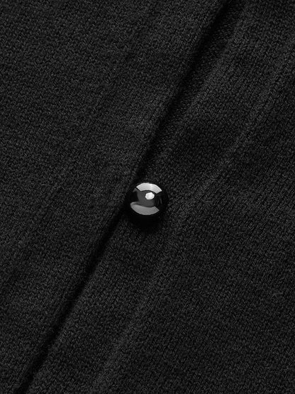 Wool Blend Buttoned Balloon Sleeve Cardigan