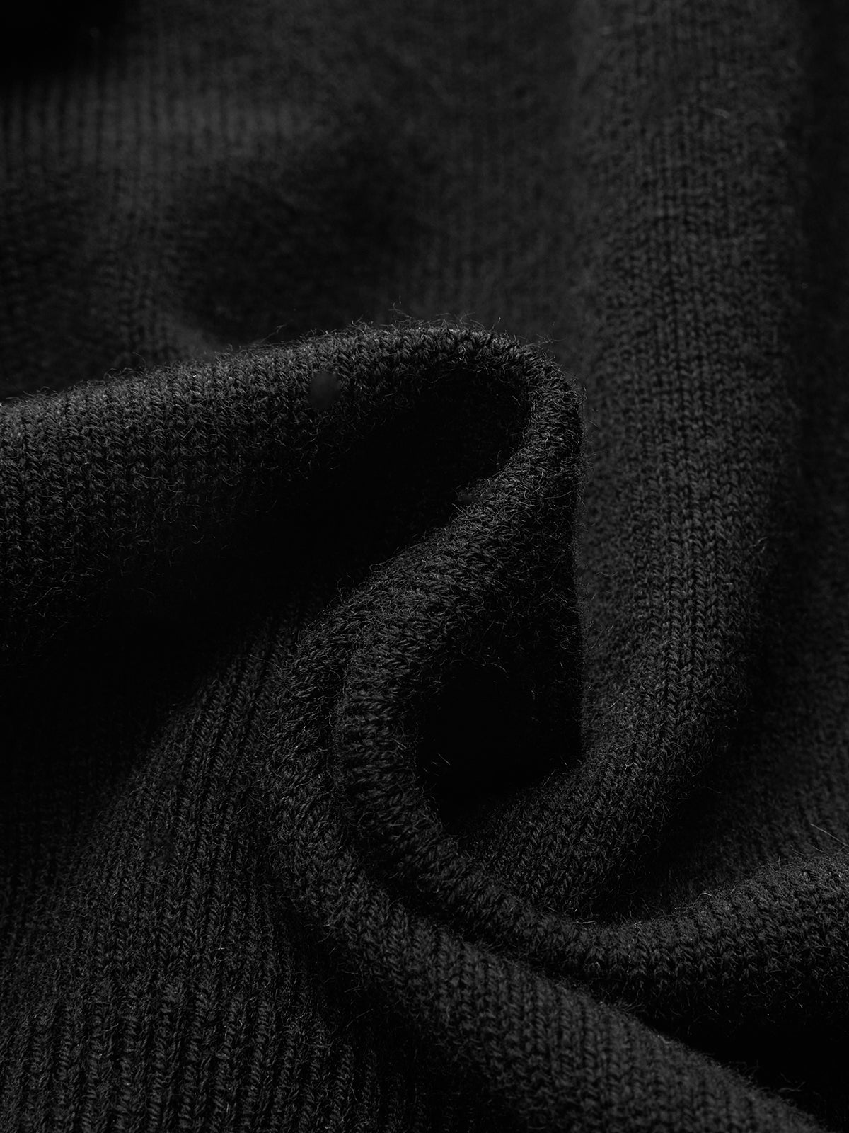 Wool Blend Buttoned Balloon Sleeve Cardigan